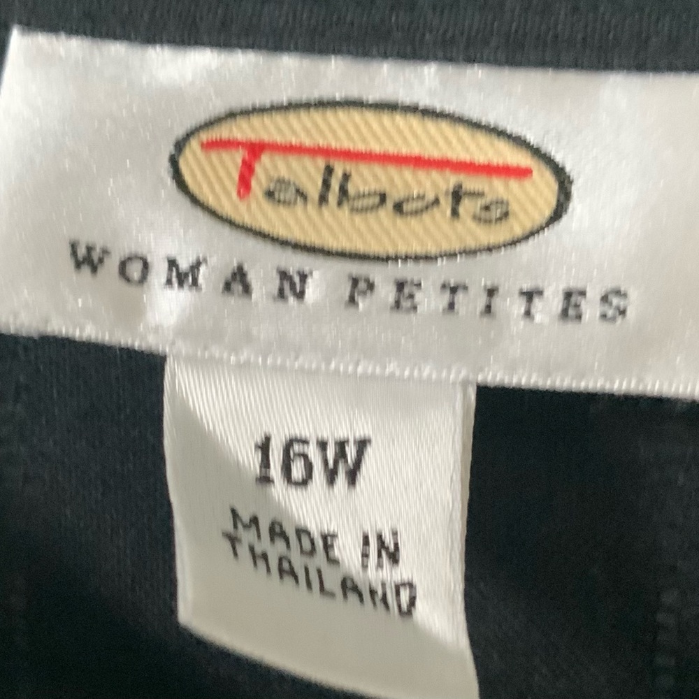 Talbot's Women’s Petites 16W Black Linen And Cotton 3/4 Sleeve Top - Picture 5 of 6